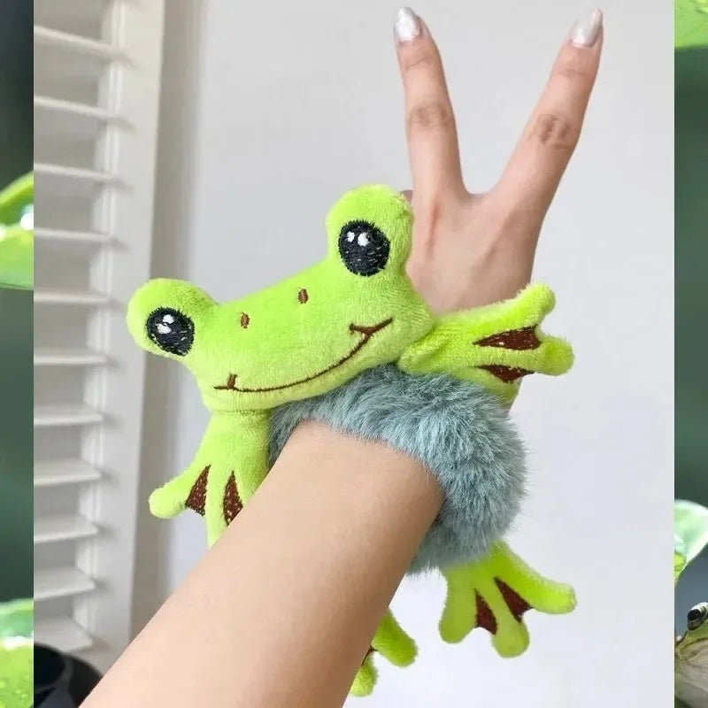 Cute Frog & Bunny Plush Scrunchie - Funny Animal Hair Ties - lily supply