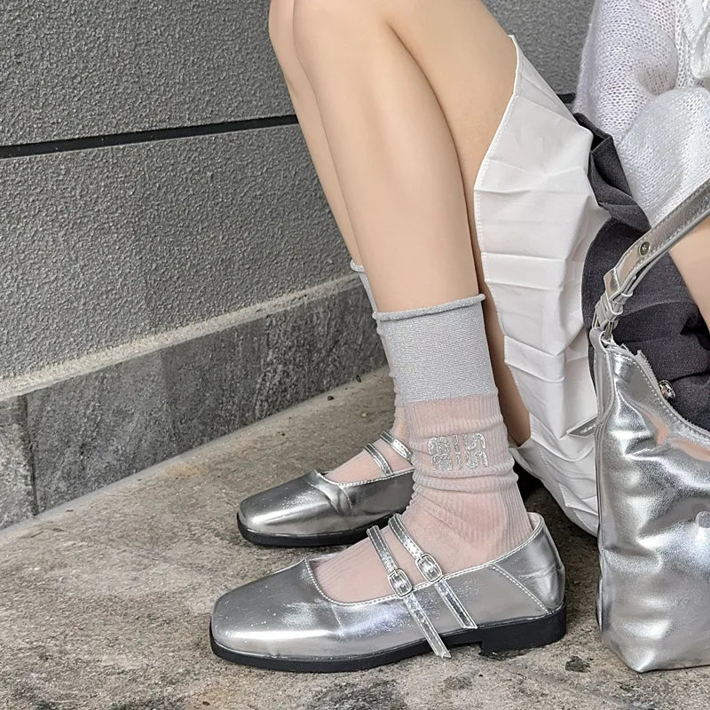Women's Ballet Lace Glass Wire Transparent Socks – Sheer Ankle Socks - lily supply