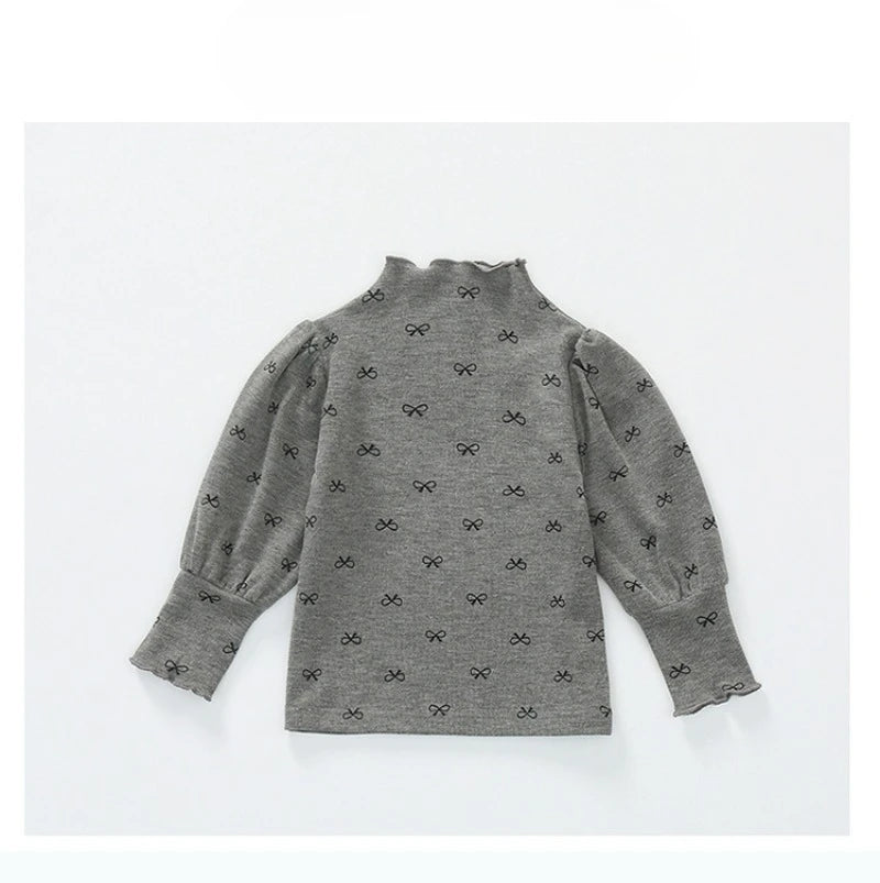 Girls' High - Neck Base Shirt Kids Autumn Winter Children's Long - Sleeve T-Shirt Winter Warm Baby Girl Top - lily supply