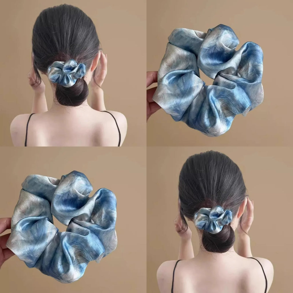 Women's Silk - Like Hair Scrunchie - Elegant Fabric Hair Tie Accessory - lily supply