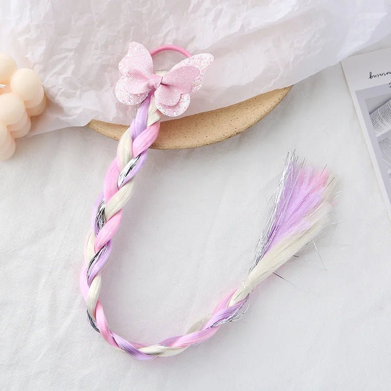 Girls Colourful Sequin Glitter Scrunchies - Elastic Pigtail Hair Rings - lily supply