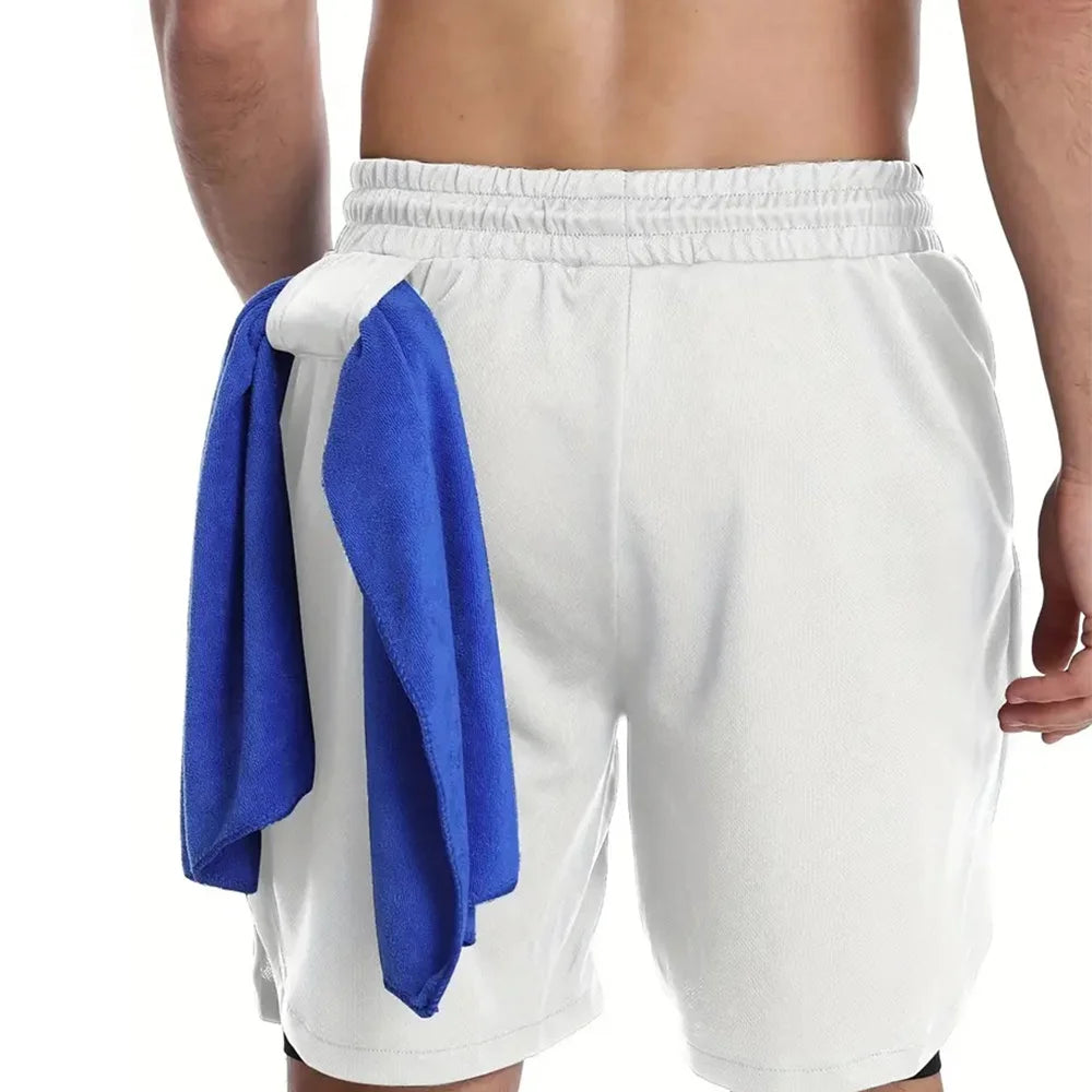 Men's 2-in-1 Compression Running Shorts – Fitness Training Sportswear