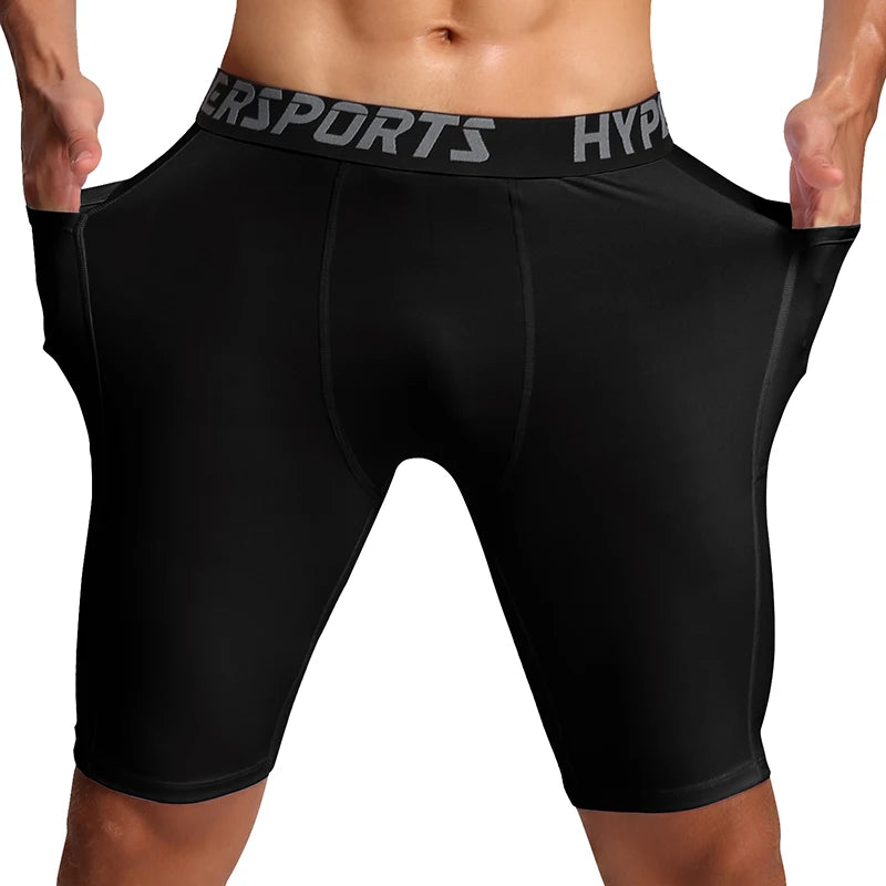 Men's Compression Running Shorts & Gym Tights – Quick Dry Sport Trunks