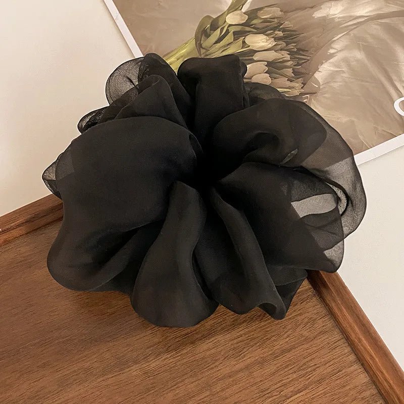 Large Mesh Hair Rope Scrunchie - Simple High Ponytail Hair Tie - lily supply