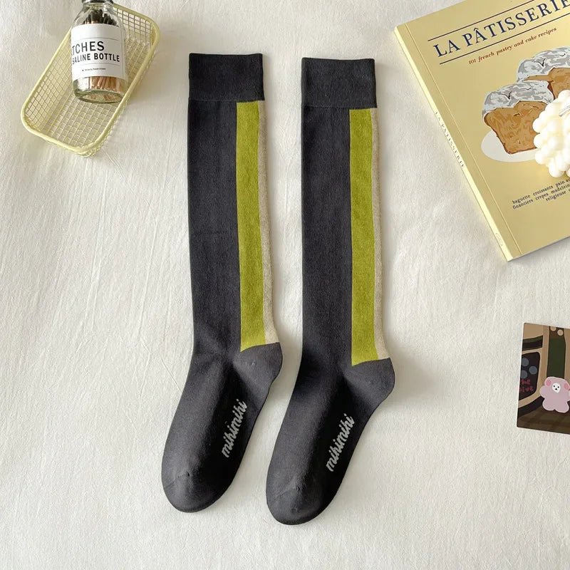 Women's Korean Retro Knee Length Socks – Vintage Style Long Socks - lily supply