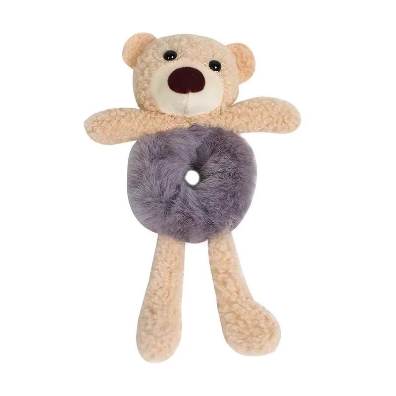 Plush 3D Bear Kawaii Scrunchie - Sweet Cartoon Hair Tie Headband - lily supply