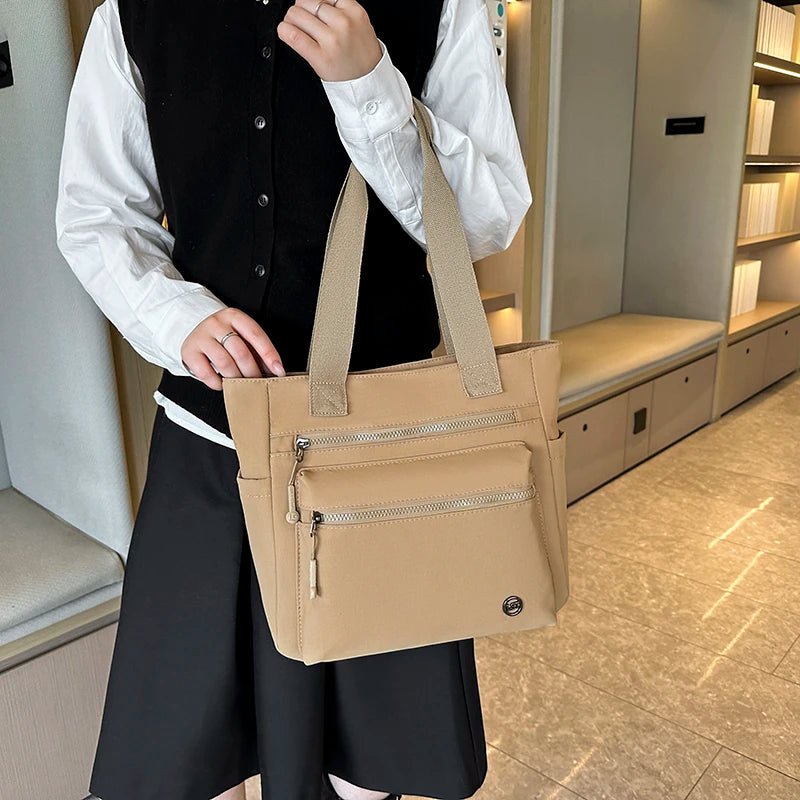 Women's Waterproof Canvas Eco Shoulder Tote Bag - Work School Travel Shopping - lily supply