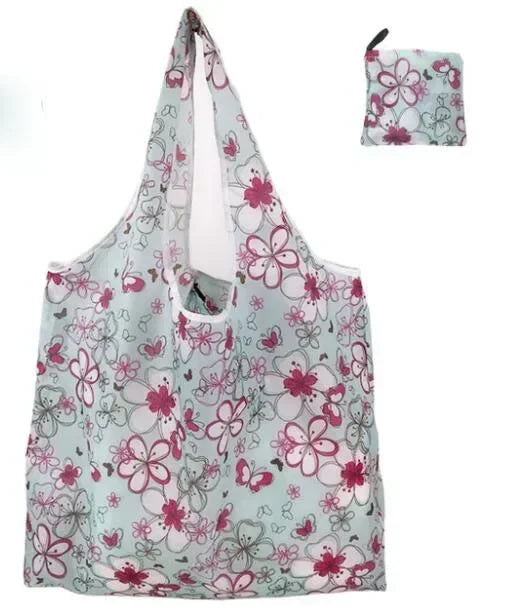 Big Nylon Foldable Reusable Tote Bag - Eco Polyester Shoulder Handbag
