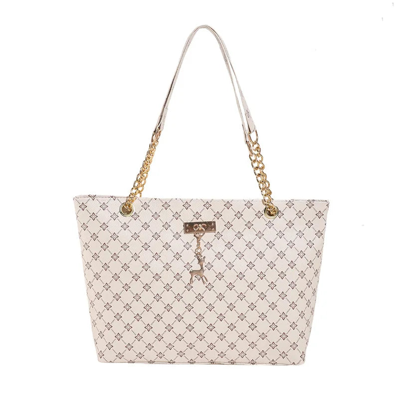 Women's Large Capacity Luxury Print Tote Bag - Trendy Shoulder Purse