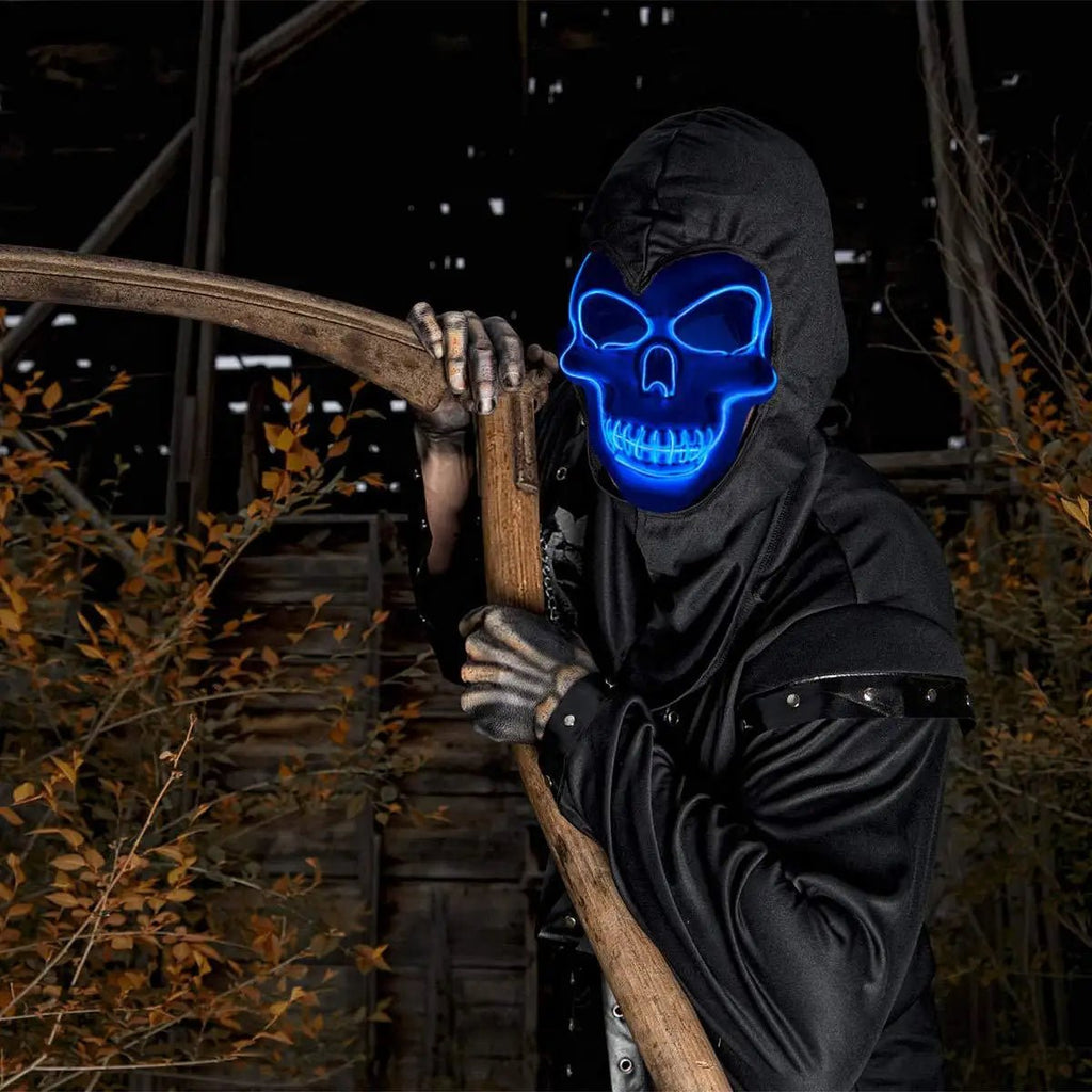Halloween Horror Skull Mask LED Cold Light Mask LED Halloween Mask Cosplay Mask Halloween Party Decoration Luminous Skull Masks - lily supply