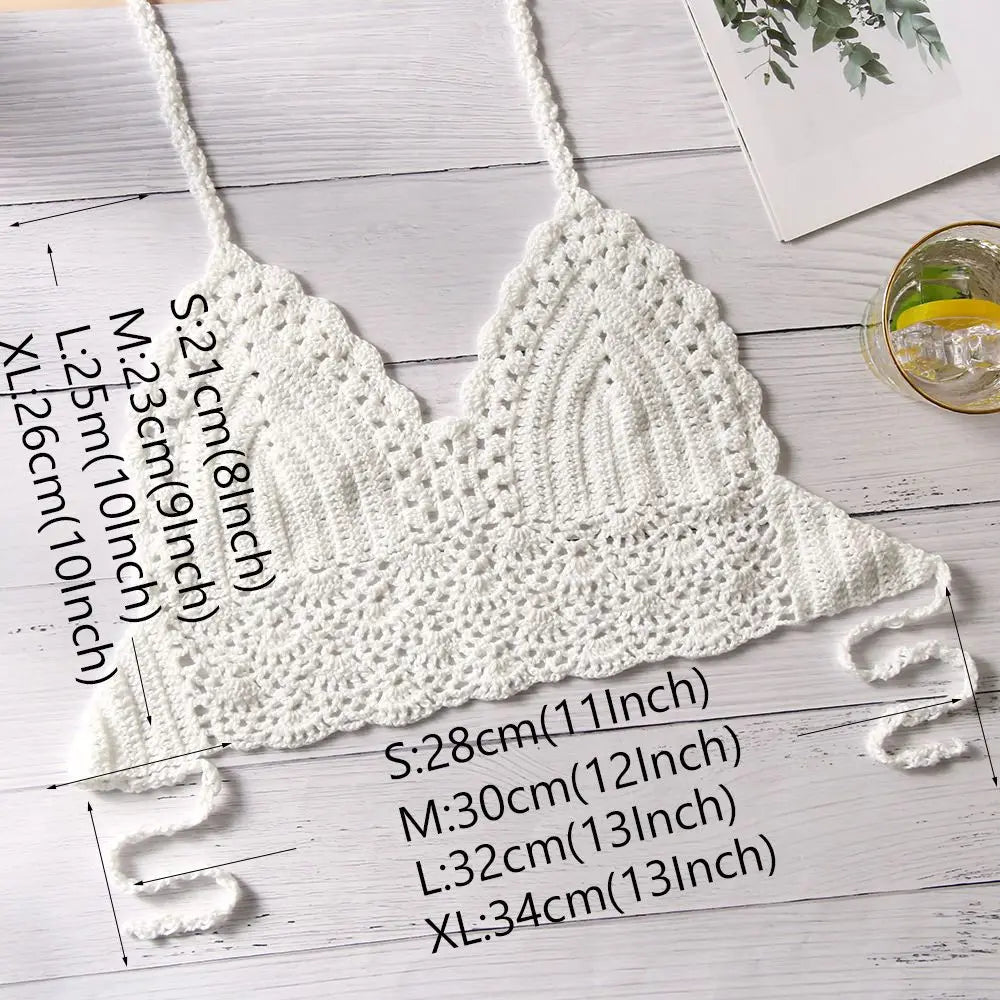 Women's Crochet Knit Halter Bralette