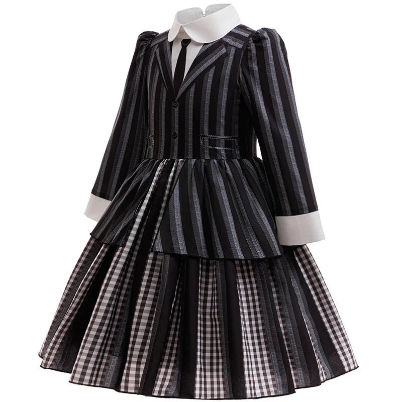 Girls Party Dress Girl Clothing Elegant Ball Gown Black Stripes Girls Princess Dress Carnival Birthday Party Role Play Dress - lily supply