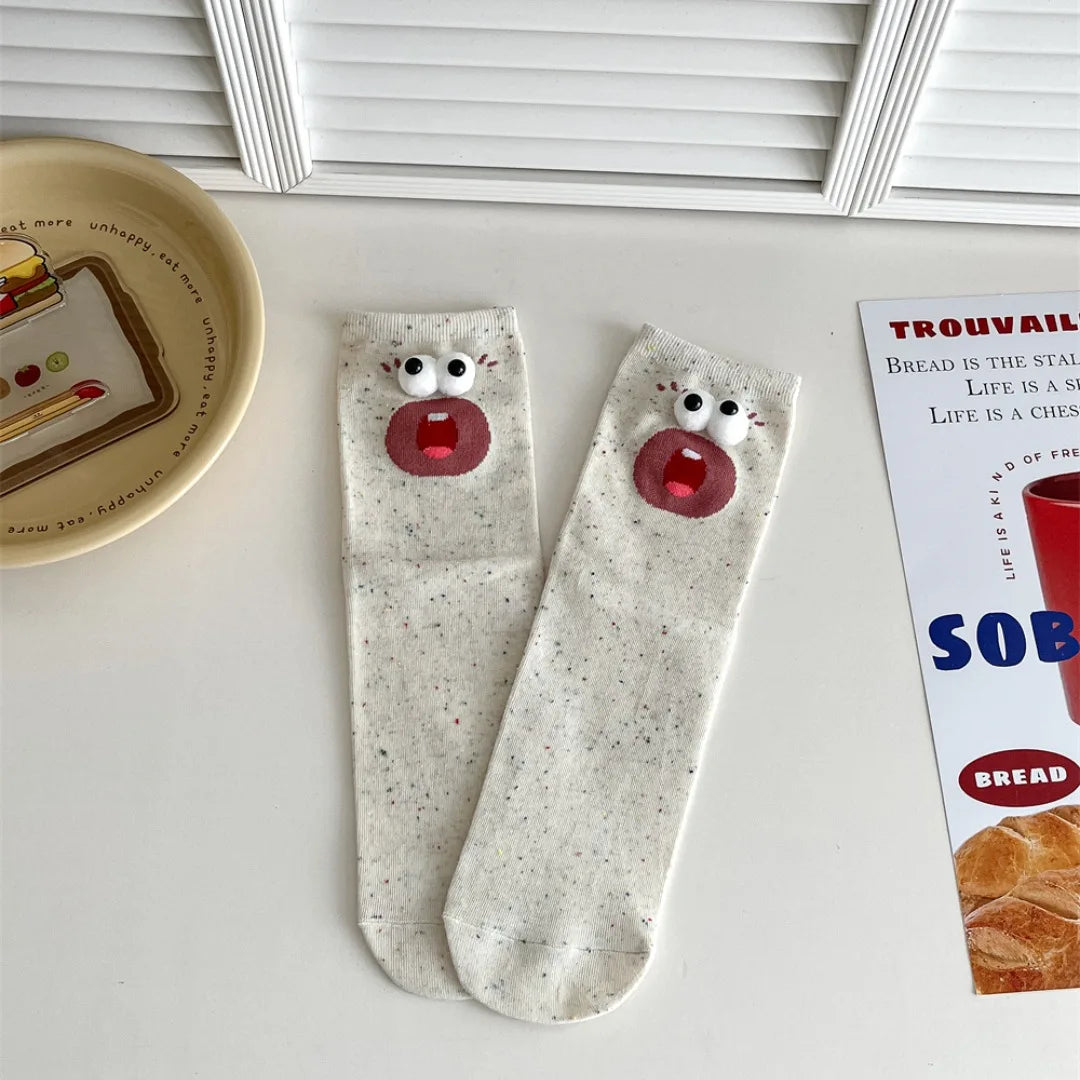 Funny Expression Women's Socks - Cute Cartoon Gift