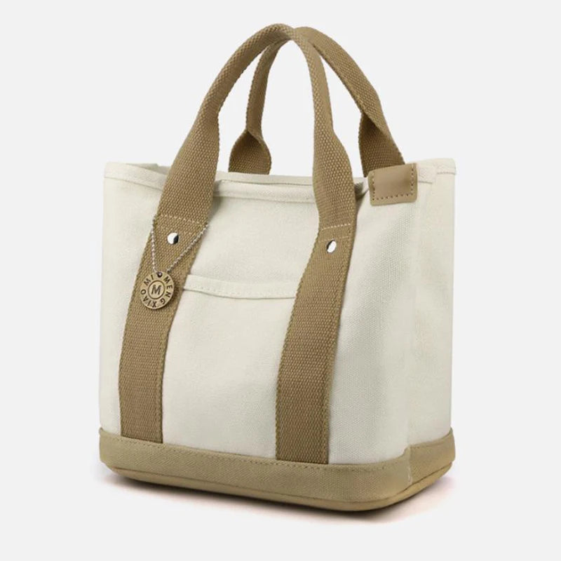 Canvas Tote Bag - Portable Large Capacity Lunch Bento Bucket Handbag