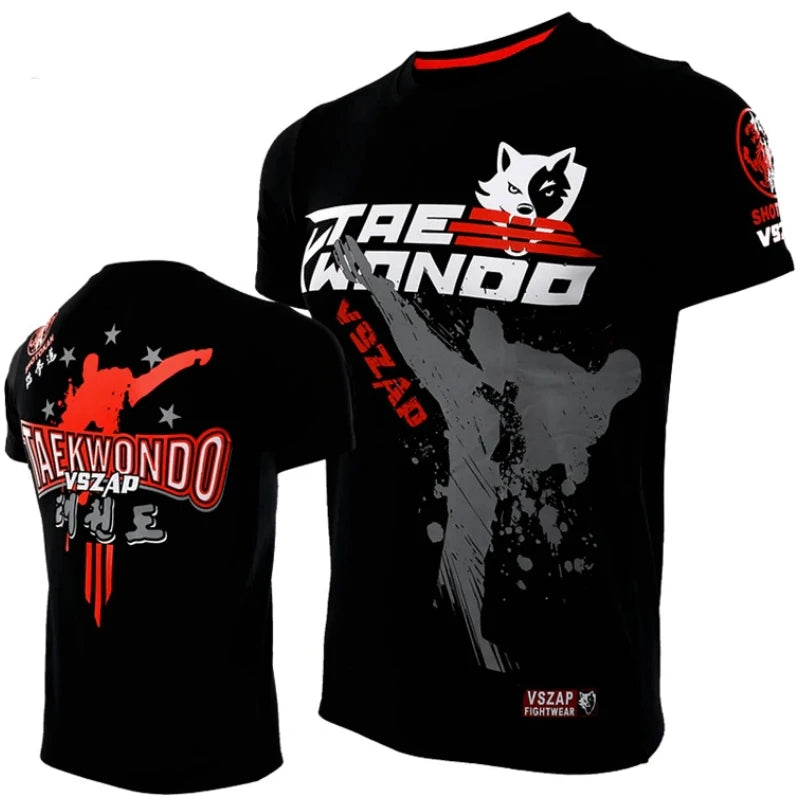 Muay Thai Boxing Sports T-Shirt - Running Fitness Outdoor Wrestling Tracksuit