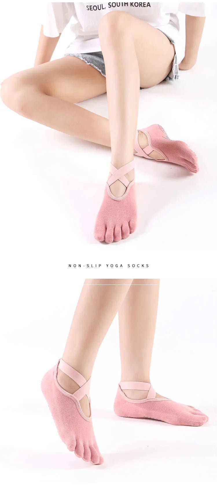 Women's Anti - Slip Five Toe Yoga Socks - Pilates Ballet Dance Sports Socks - lily supply