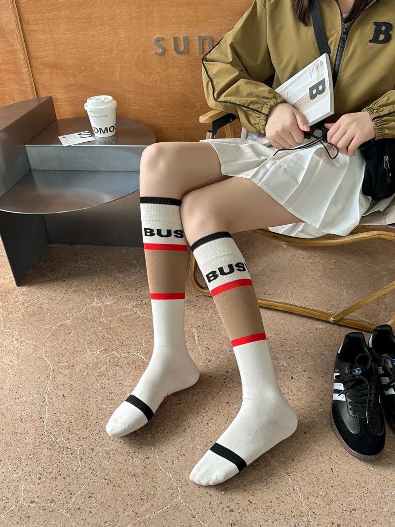 Women's Korean Retro Knee Length Socks – Vintage Style Long Socks - lily supply