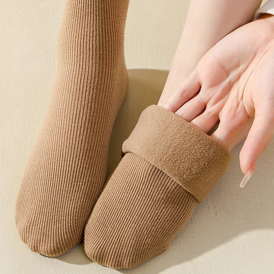 Women's Fuzzy Warm Snow Socks - 5 Pairs Thickened Sleeping Floor Stockings - lily supply