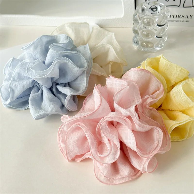 Korean Fashion Double Fold Scrunchie - High Elastic Ponytail Holder - lily supply
