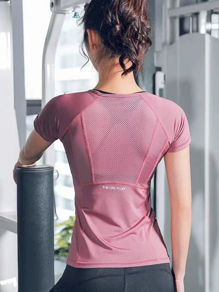 Ladies Sportswear Yoga Wear Women's Sports T-Shirt Top Fitness Clothes Running - lily supply