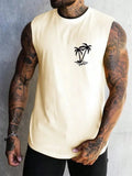 Men's Casual Coconut Tree Sleeveless Fitness Vest Top