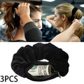 Velvet Scrunchie with Zip Pocket - Elastic Hair Tie & Headband - lily supply