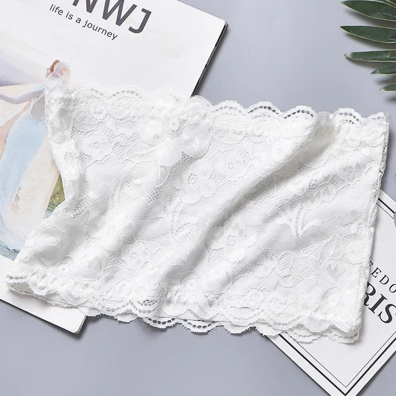 Women's Strapless Lace Bralette Crop Top