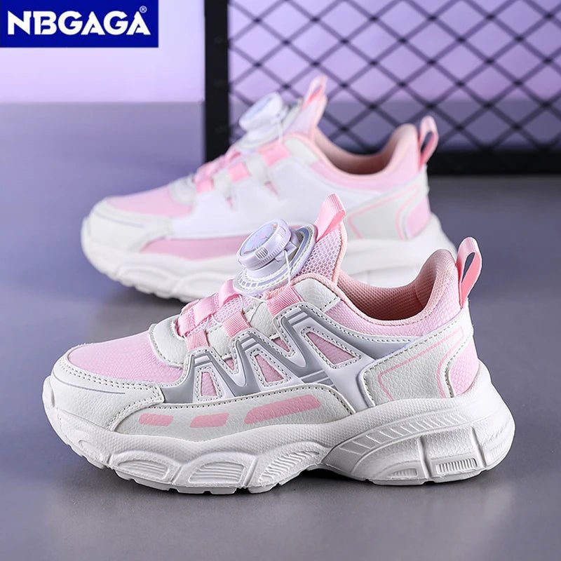Girls Sports Shoes Lightweight Leather Kids Sneakers Casual Pink Fashion Children Anti - slip Walking Running Shoes - lily supply