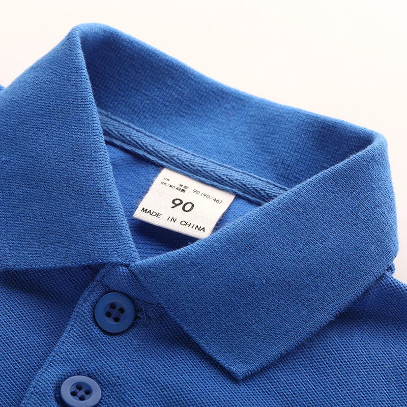 Kids Solid Cotton Polo Shirt Ages 1-10