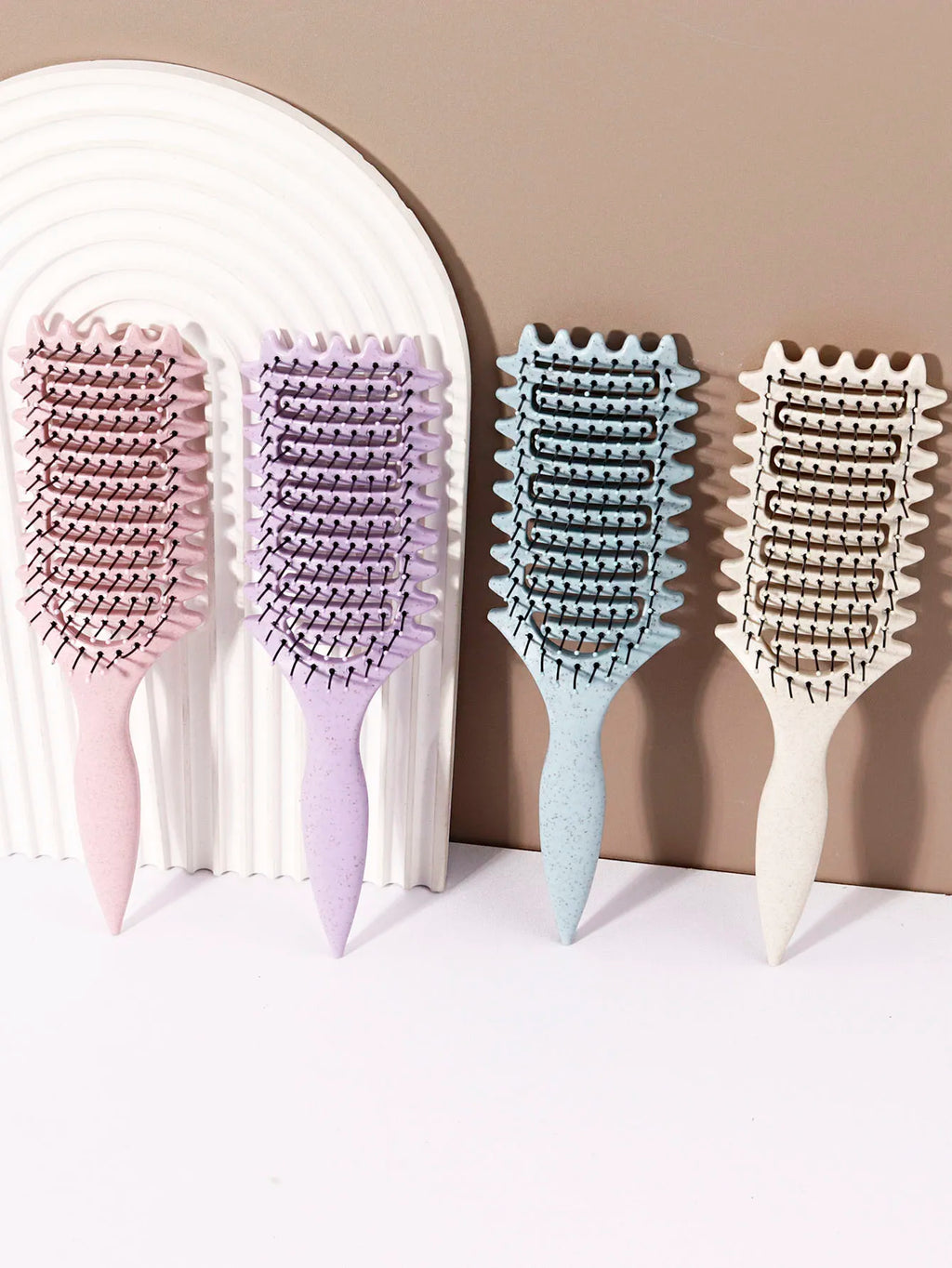 Curling Styling Brush - Hollow Massage Comb for Real Hair & Wigs - lily supply