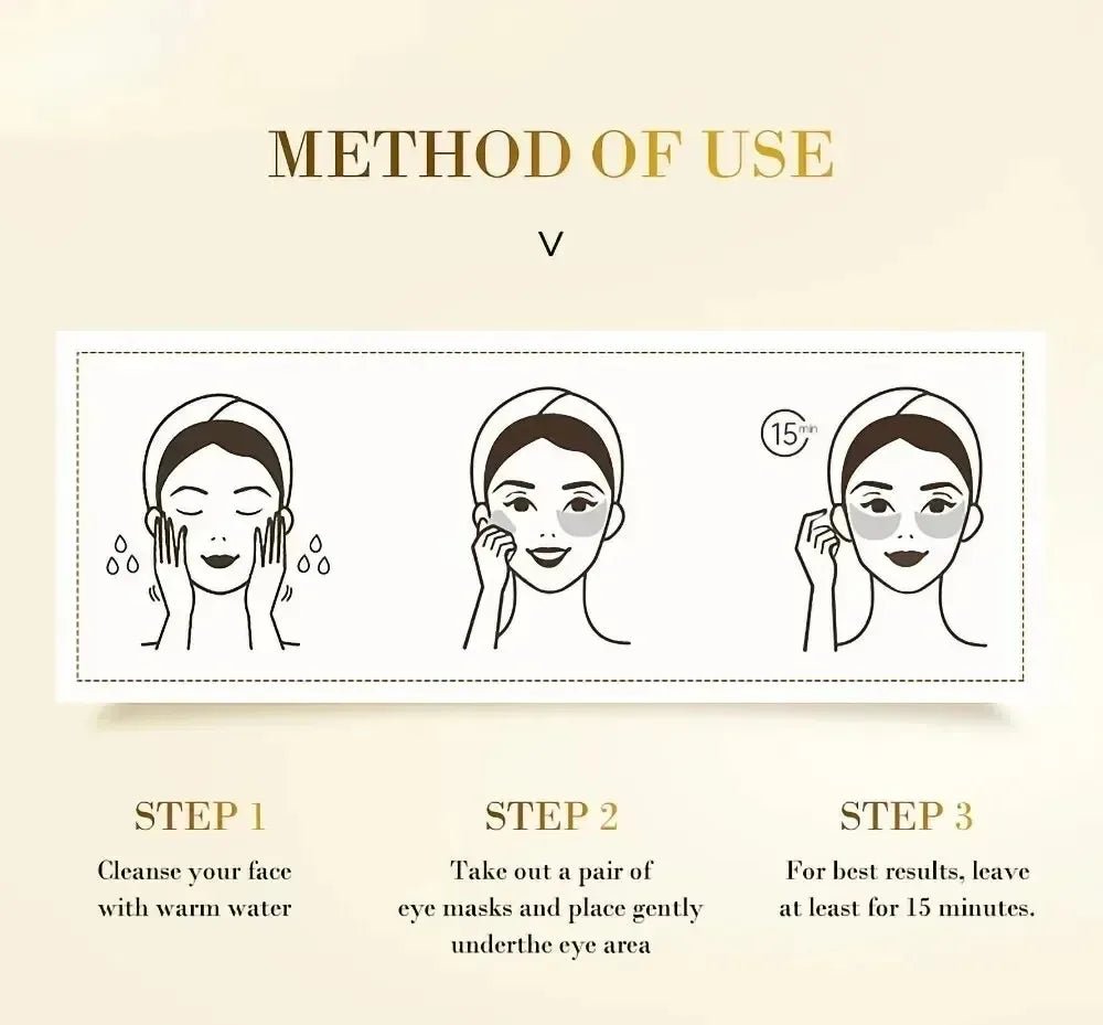 Collagen Eye Mask 60pcs 24K Gold Seaweed Anti Dark Circles Removal Eye Bags Moisturizing Firming Hyaluronic Acid Eye Patches - lily supply