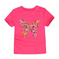 Girls Clothes 2 to 3 4 5 6 7 8 9 10 11 12 13 14 Years 100% Cotton 2024 Summer T Shirts Yellow Butterfly Floral Tee Shirt Tops - lily supply