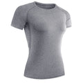 Women's Compression Shirt Short Sleeve Athletic Yoga Running T-Shirt Summer Gym Workout Quick Dry Stretchy Tees Tops Baselayer - lily supply