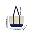 Large Canvas Tote Bag - Reusable Grocery Shopping Bag with Embroidery Handle - lily supply