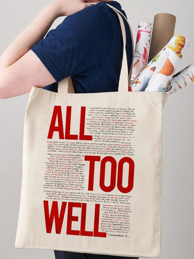 Taylor Swift Canvas Tote Bag - TS Merch Book Shoulder Shopping Bag
