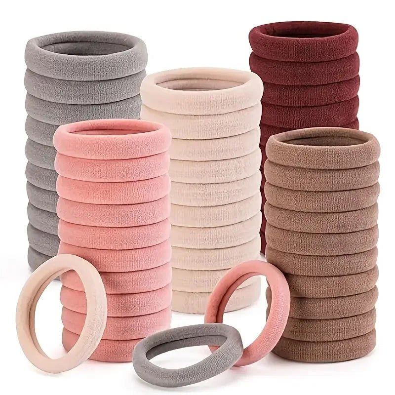 50pcs Anti - Slip Seamless Elastic Scrunchie Hair Ties - Non - Damage Running - lily supply