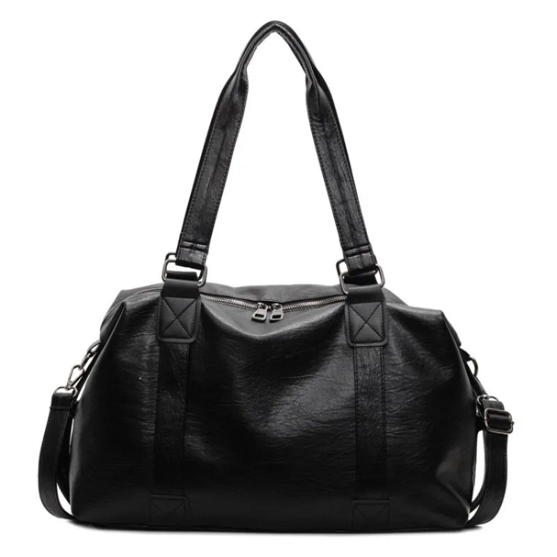 Women's Leather Vintage Shoulder Messenger Bag - Solid Simplicity Handbag