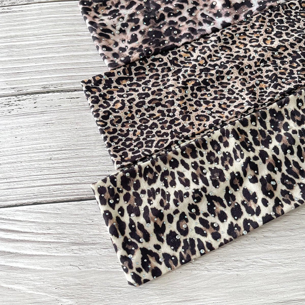 1pc Fashion Women Headband Rhinestone Leopard Printed Hairband Hair Accessories For Lady Girls Shopping Face Wash Turban Bandana - lily supply