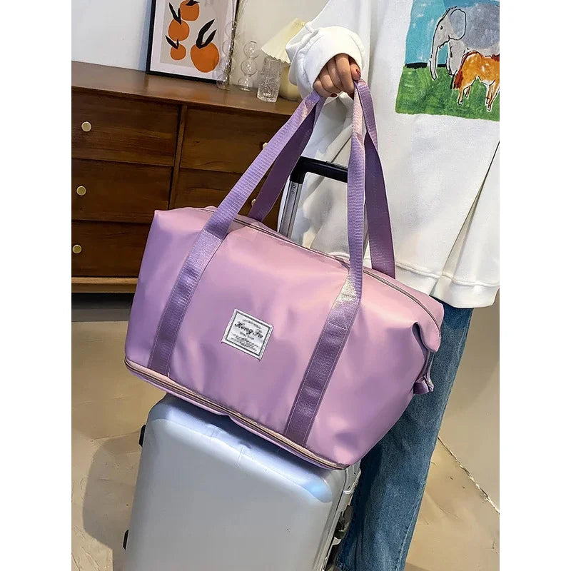 Carry On Travel Duffle Bag Nylon Waterproof Sports Gym Tote Bags for Women Large Capacity Storage Luggage Handbag 2026