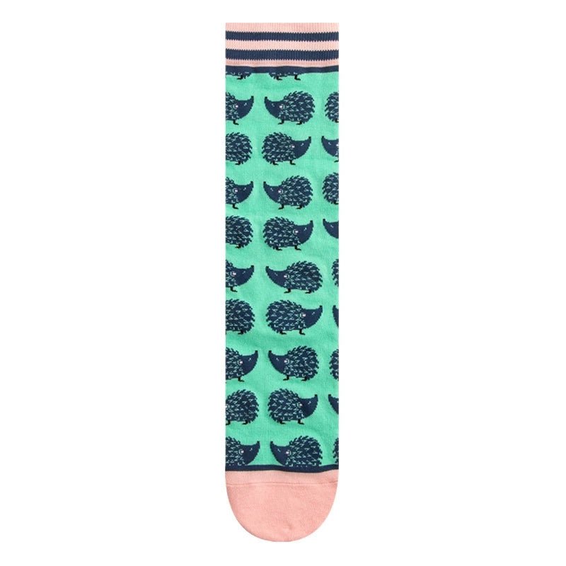 Women's Plant, Hedgehog & Sloth Print Socks – Trendy Casual Socks - lily supply