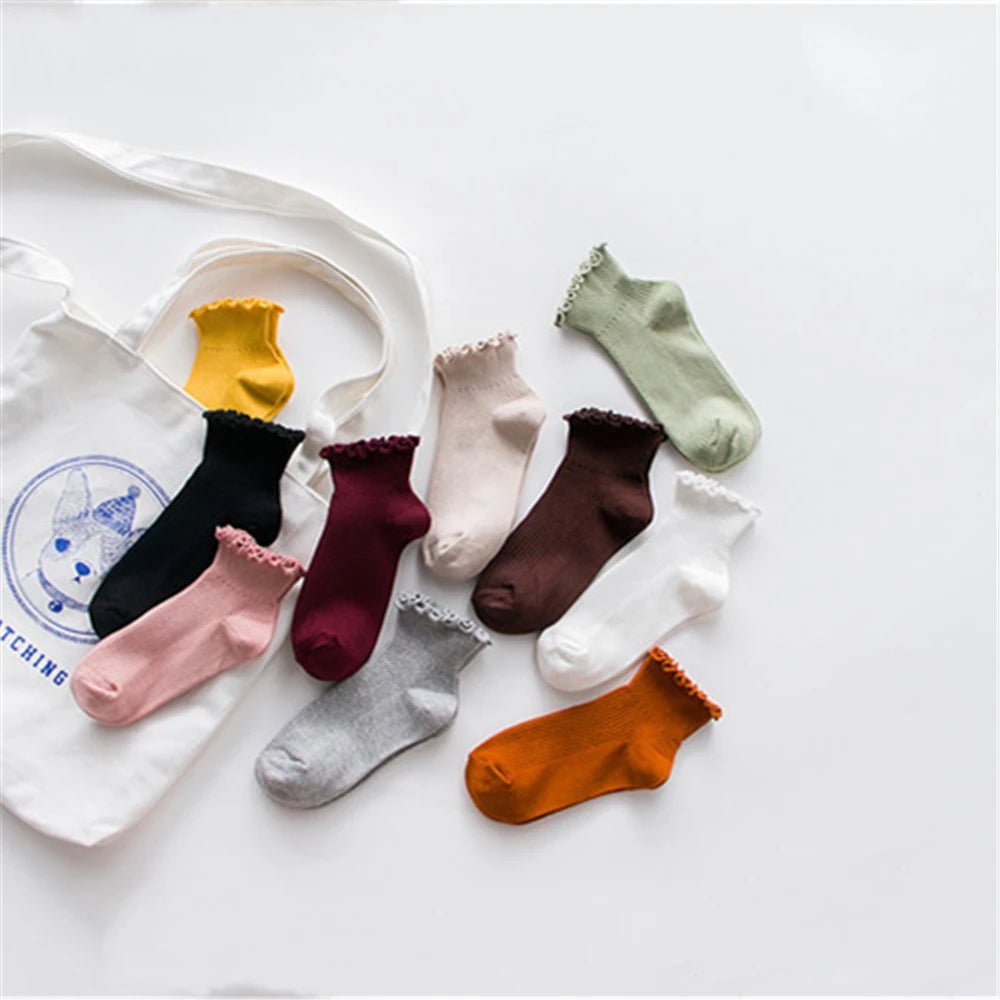 Fashion Lace Ruffles Soft Cotton Women Socks - lily supply