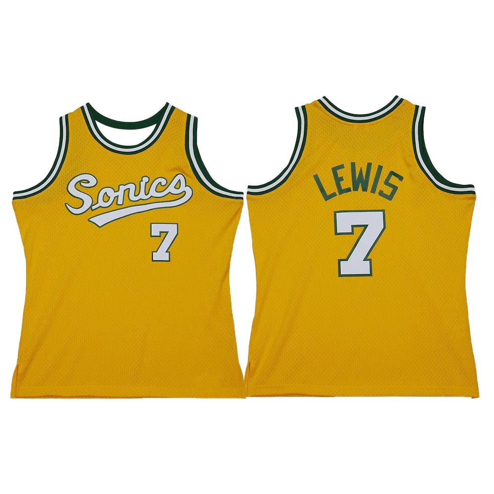 New American Men's Basketball Jersey Retro Classic Jersey 07 Version Seattle No. 35 Kevin Durant Gold SuperSonics Player Jersey - lily supply