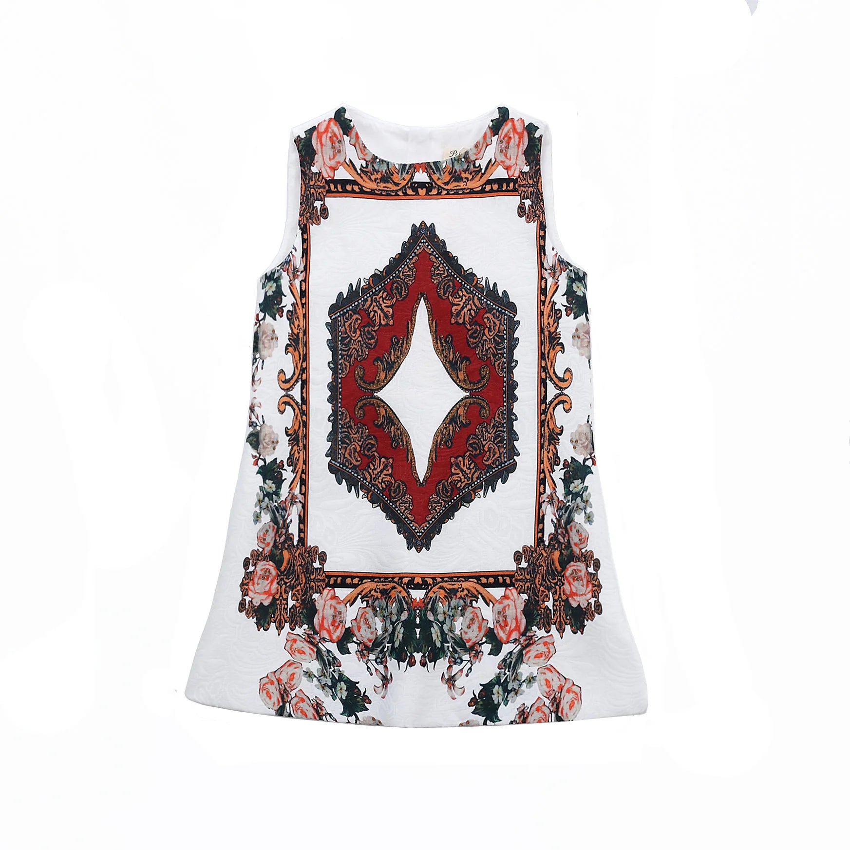 Girls Birthday Party Dress Fashion Rose Printing Children Costumes For Girls Brand Kids Dresses Princess Girls Party Dress - lily supply