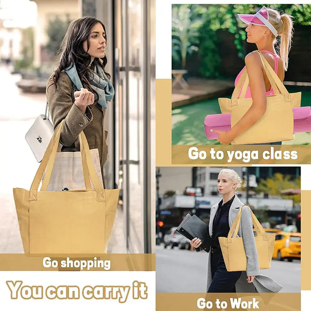 Yoga Tote Bag for Women Shoulder Bags Drawstring for Office Workout Travel Carryall Pilates Gym and Beach