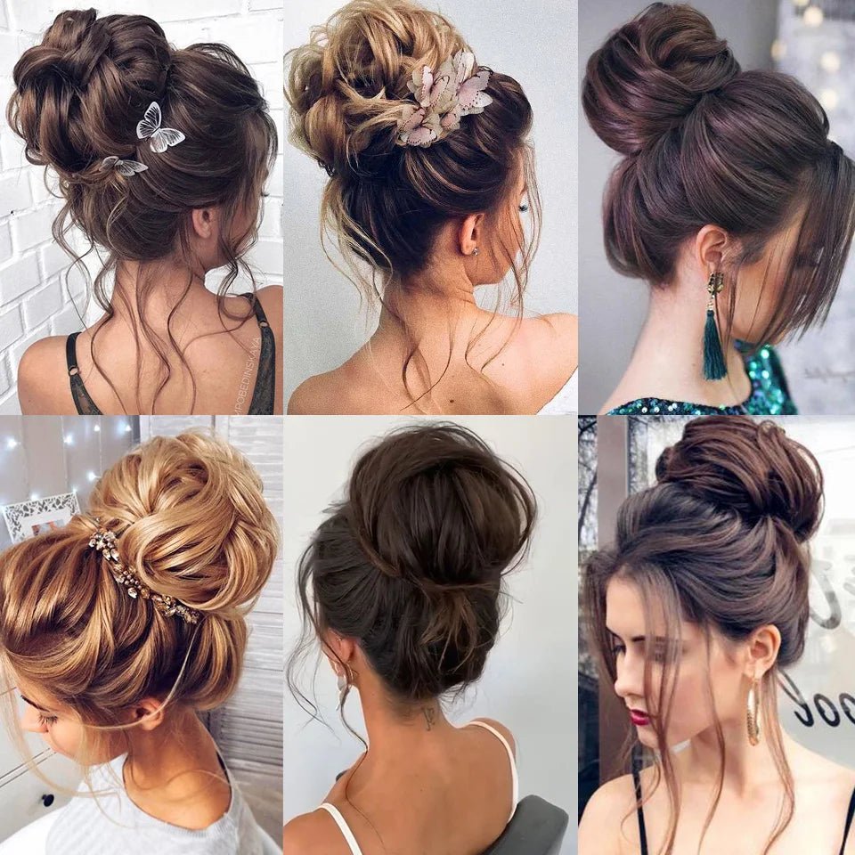 LUPU Synthetic Wavy Curly Messy Bun Claw Clip Hair Piece - lily supply