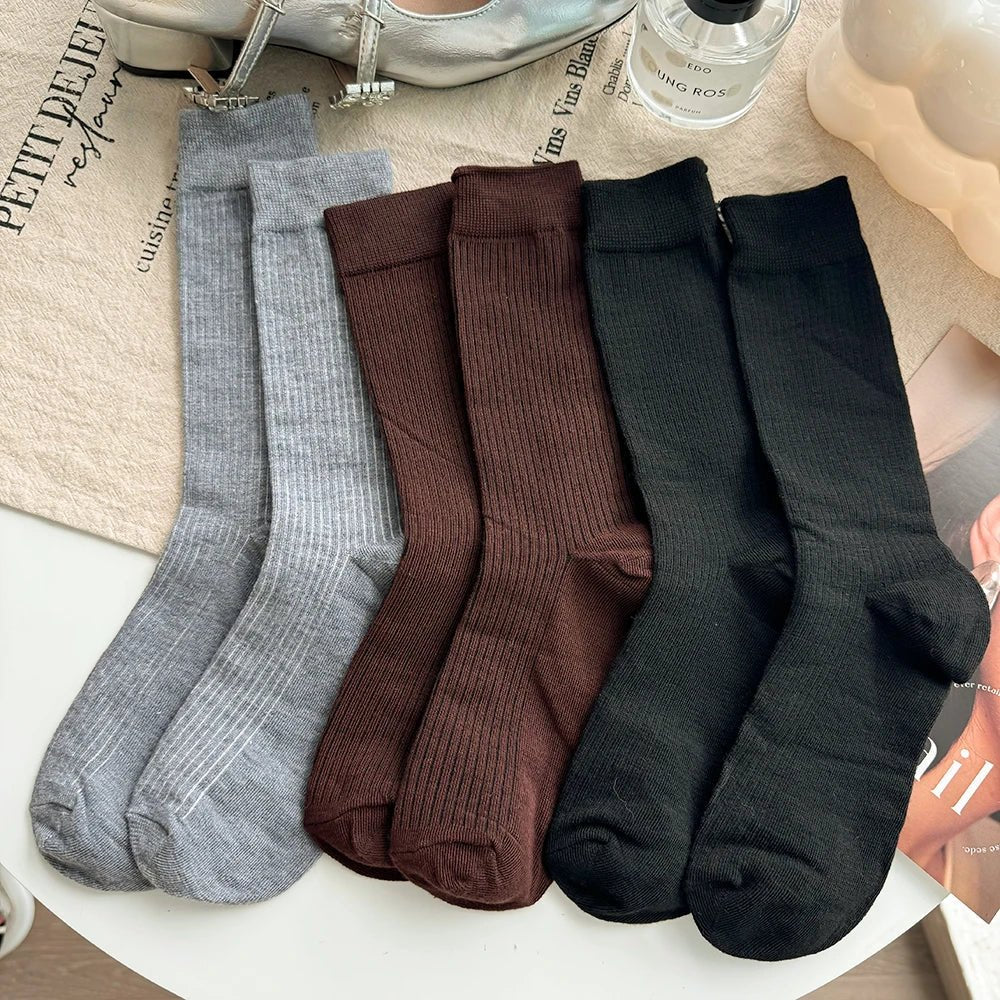 Women's Korean Stripe Pile Long Winter Socks – Warm Knee High Socks - lily supply