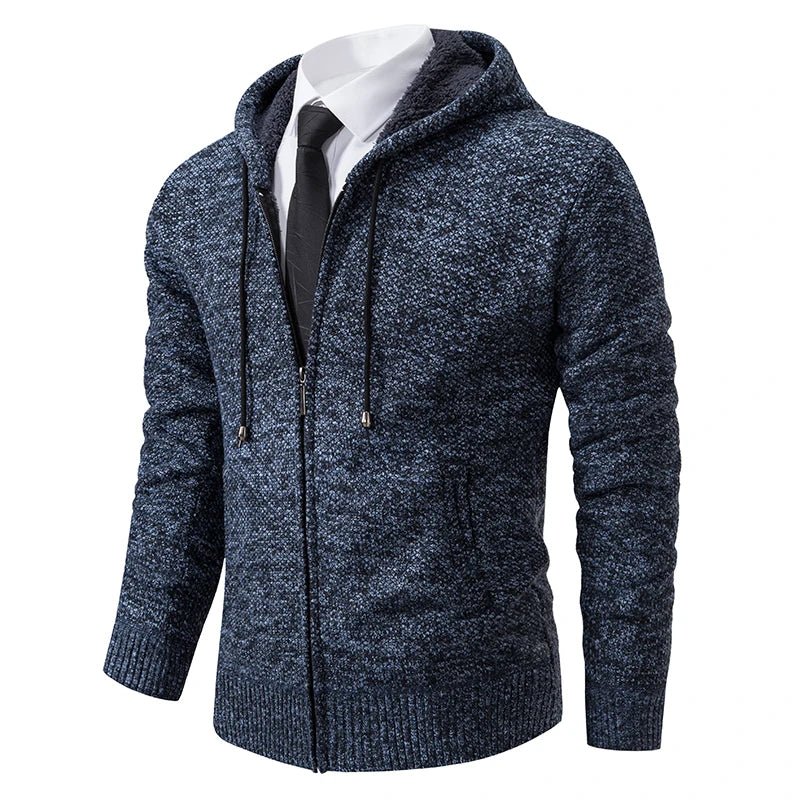 Men's Fleece Zip Stand Collar Cardigan - lily supply