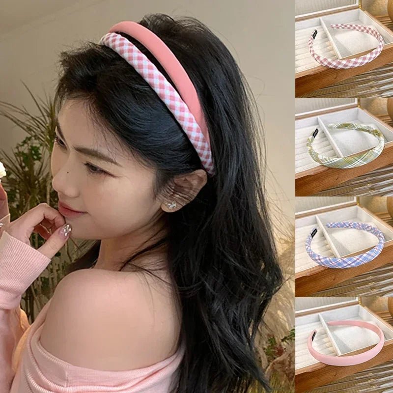 Thin Sponge Hairband 2024 Spring Summer Women's Girls Elegant Head Band Makeup Face Wash Hair Hoop Fashion Hair Accessories - lily supply