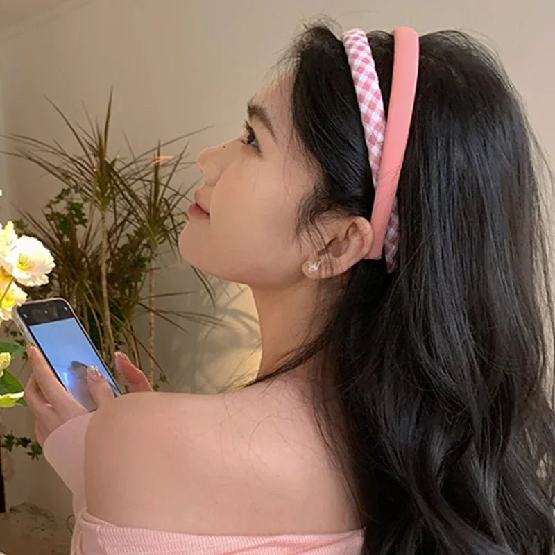 Thin Sponge Hairband 2024 Spring Summer Women's Girls Elegant Head Band Makeup Face Wash Hair Hoop Fashion Hair Accessories - lily supply