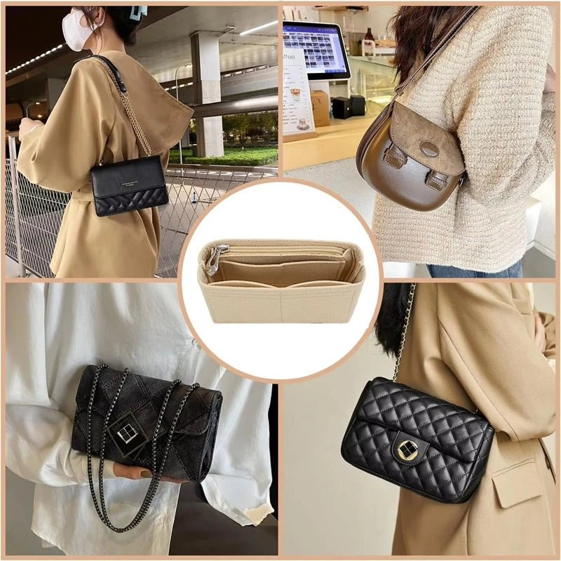 Bag Organiser for Longchamp - Multi - Pocket Inner Liner Insert for Mini Tote - lily supply